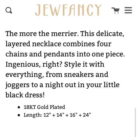 JewFancy Gold chain necklace in one piece - Picture 4 of 4